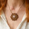 rose quartz mandala necklace