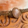 peach moonstone macrame choker