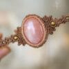peach moonstone macrame choker