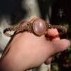 peach moonstone macrame choker