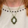 selenite macrame necklace