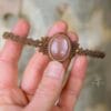 peach moonstone macrame choker