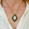 selenite macrame necklace