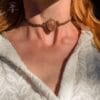 peach moonstone macrame choker
