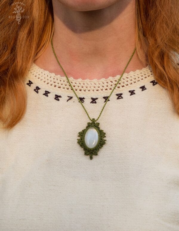 selenite macrame necklace