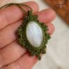 selenite macrame necklace