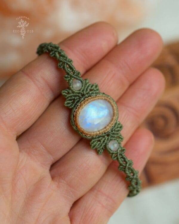 moonstone macrame bracelet
