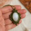 selenite macrame necklace
