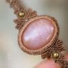 peach moonstone macrame choker