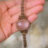 peach moonstone macrame choker