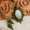 selenite macrame necklace