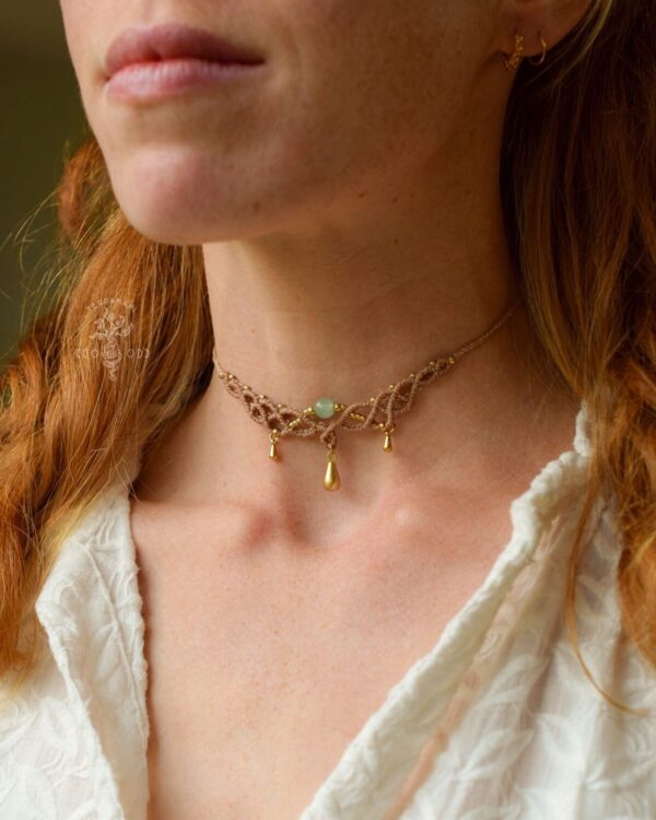 elana macrame choker aventurine