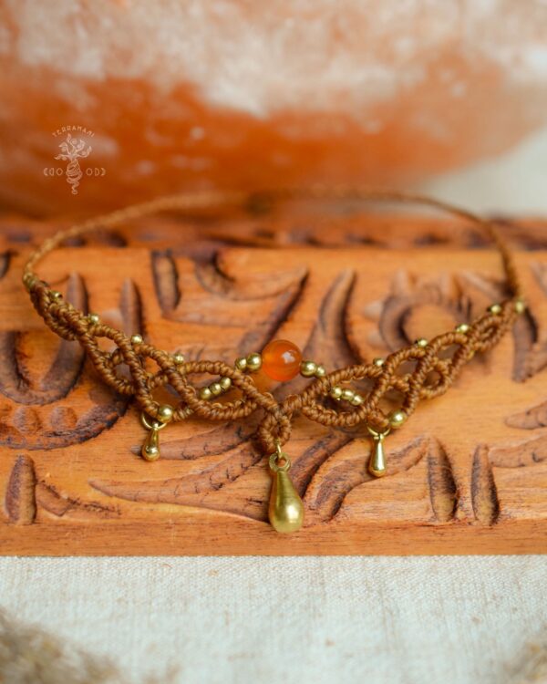 elana macrame choker carnelian