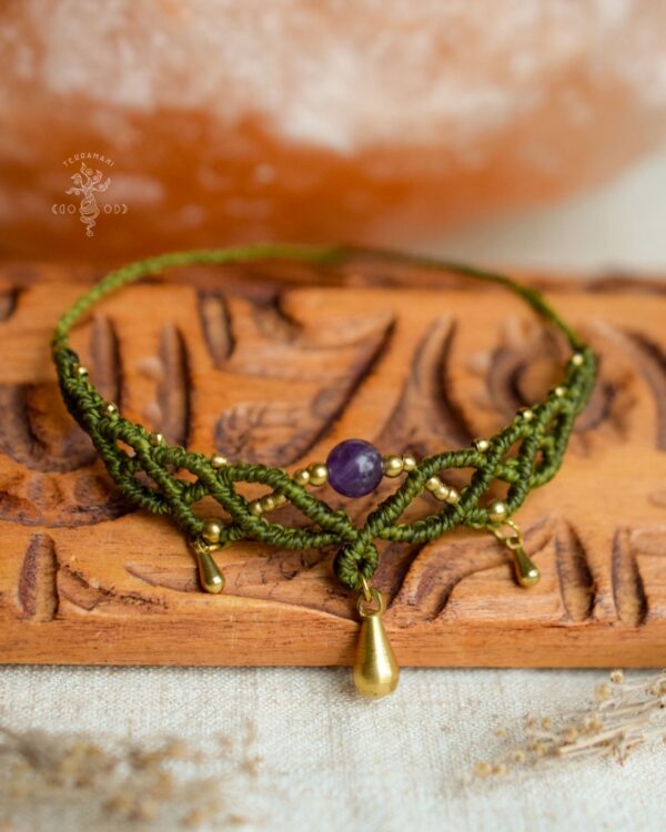 elana macrame choker amethyst