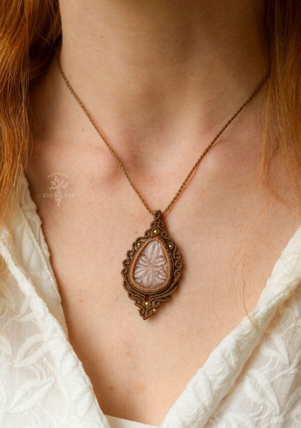 moonstone macrame necklace