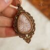 carved moonstone macrame necklace