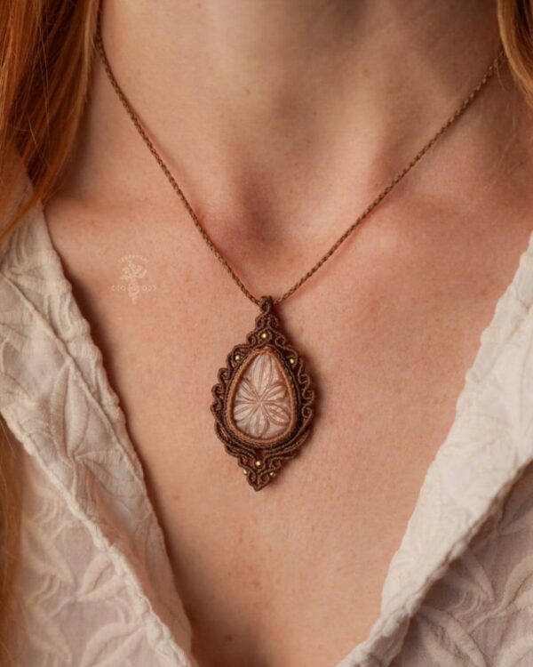 moonstone macrame necklace