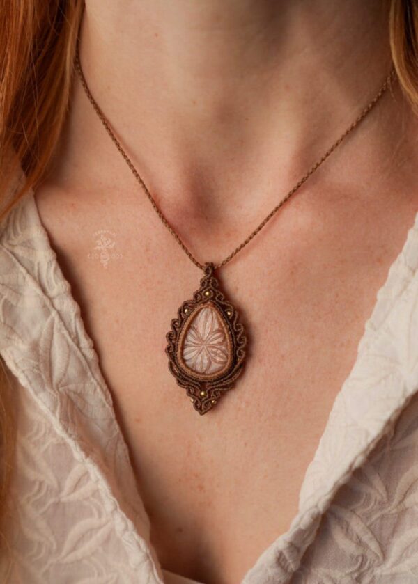moonstone macrame necklace