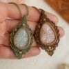 carved moonstone macrame necklace