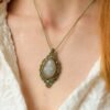 carved moonstone macrame necklace