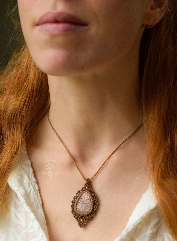 moonstone macrame necklace