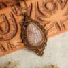 carved moonstone macrame necklace