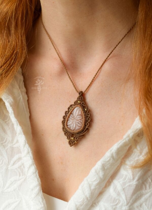 moonstone macrame necklace