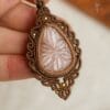 carved moonstone macrame necklace