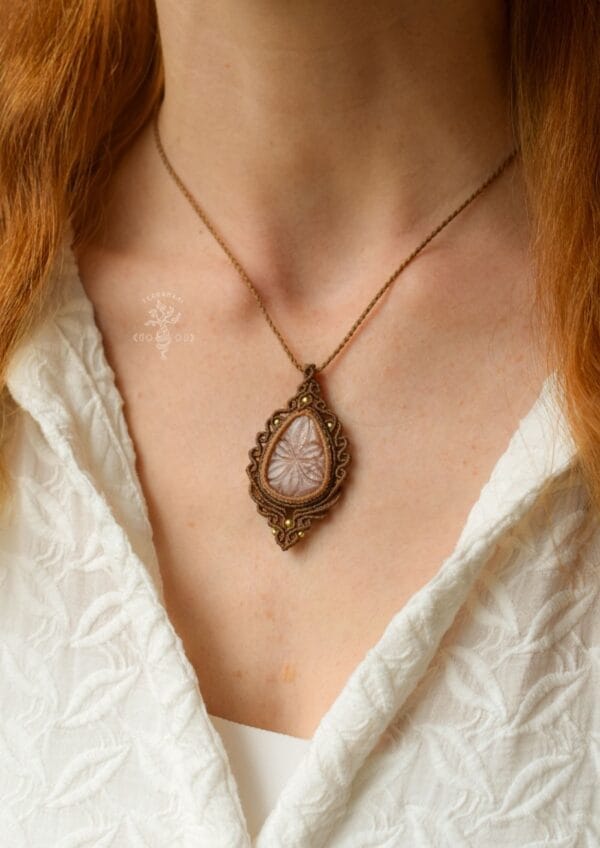 moonstone macrame necklace