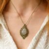 carved moonstone macrame necklace