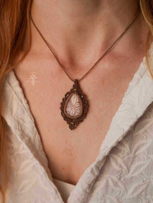 moonstone macrame necklace