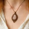 moonstone macrame necklace