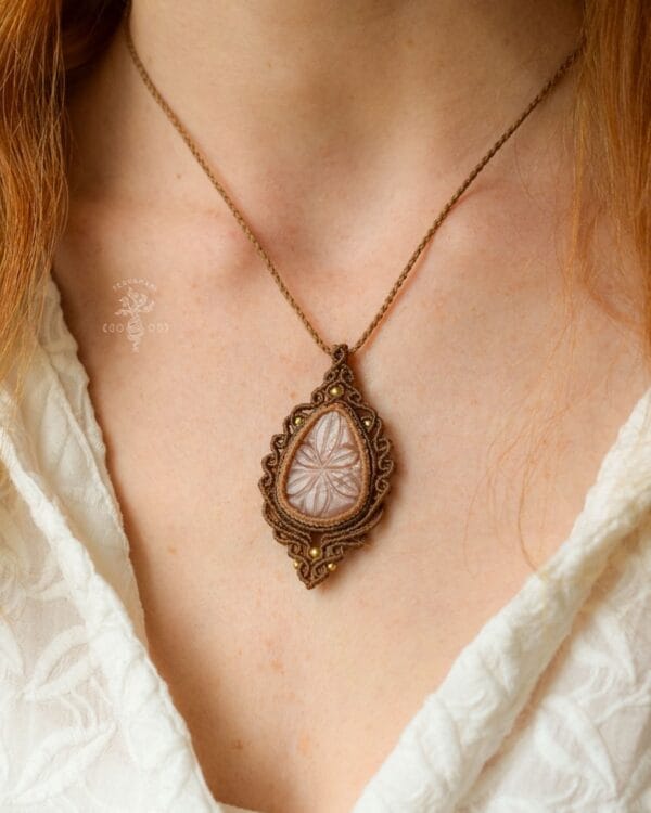 moonstone macrame necklace
