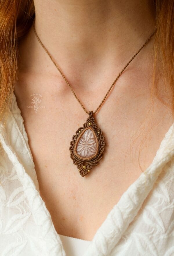 moonstone macrame necklace