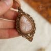 carved moonstone macrame necklace