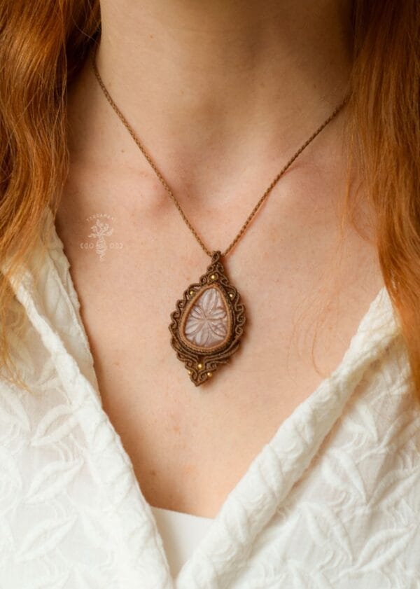moonstone macrame necklace