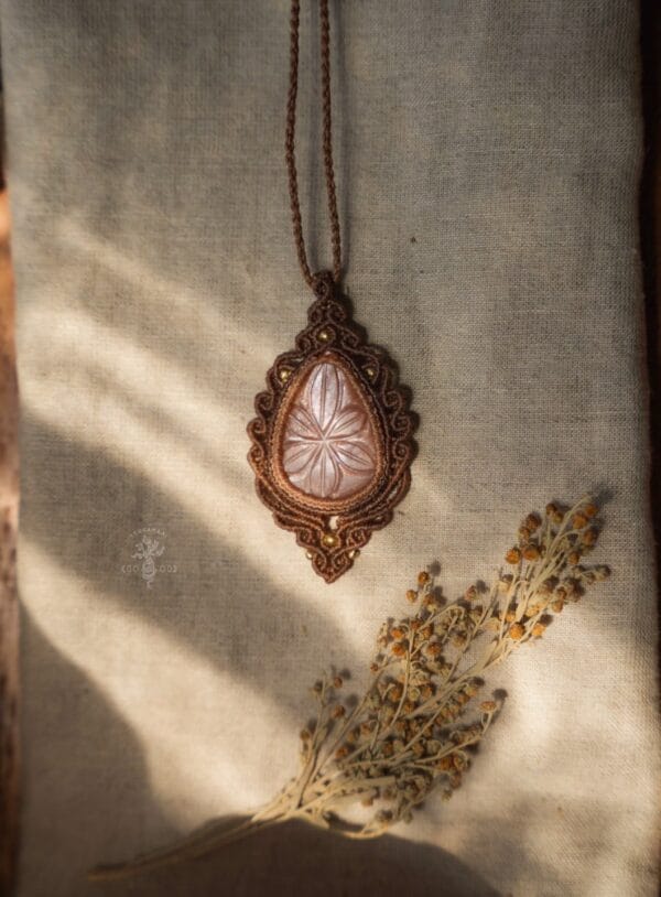 moonstone macrame necklace