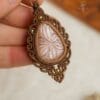 carved moonstone macrame necklace