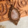 carved moonstone macrame necklace