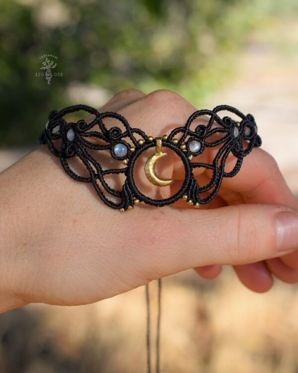 lilith macrame choker moonstone