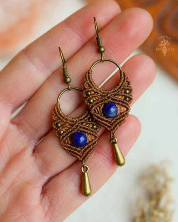 lapis lazuli teardrop earrings