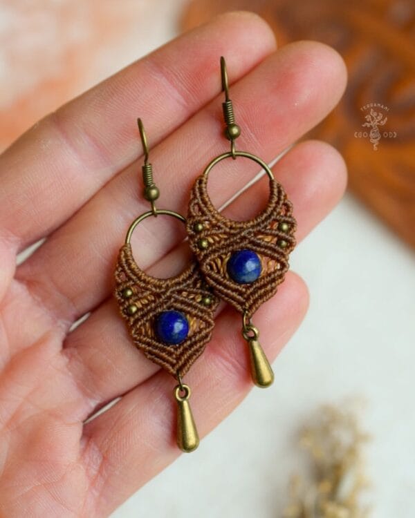 lapis lazuli teardrop earrings