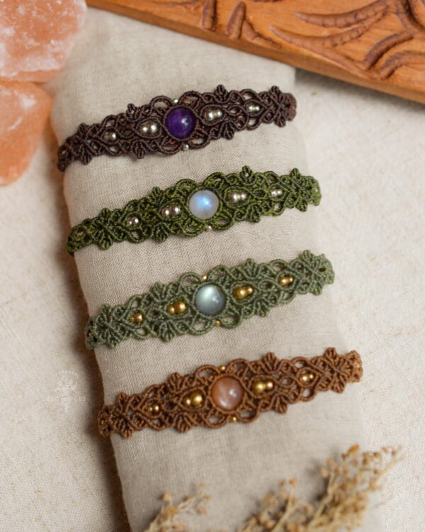 gemstone macrame bracelet