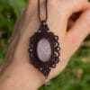 bloom rose quartz necklace