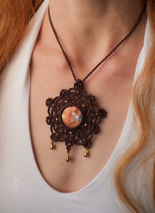 labradorite mandala necklace