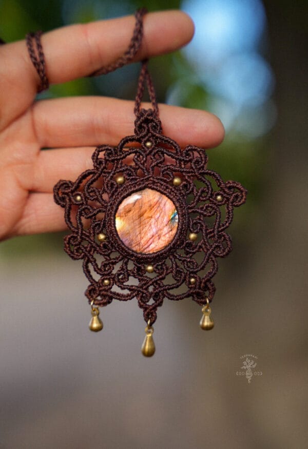 Solana Labradorite mandala necklace