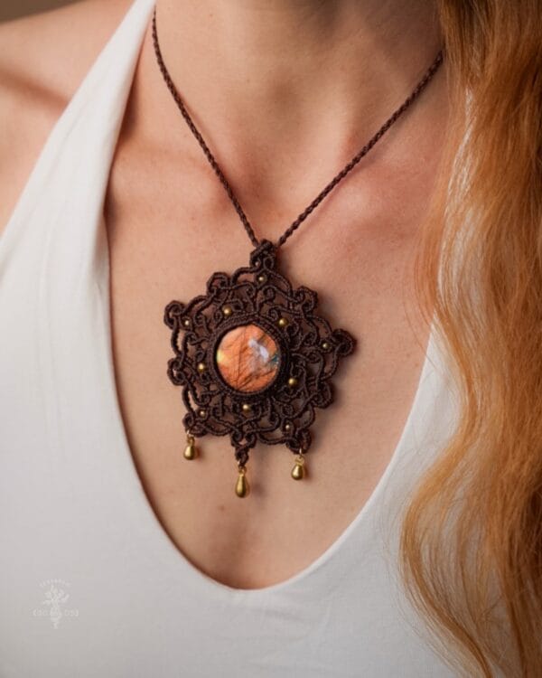 labradorite mandala necklace