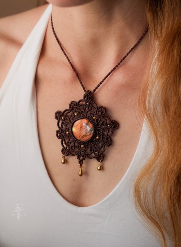 labradorite mandala necklace