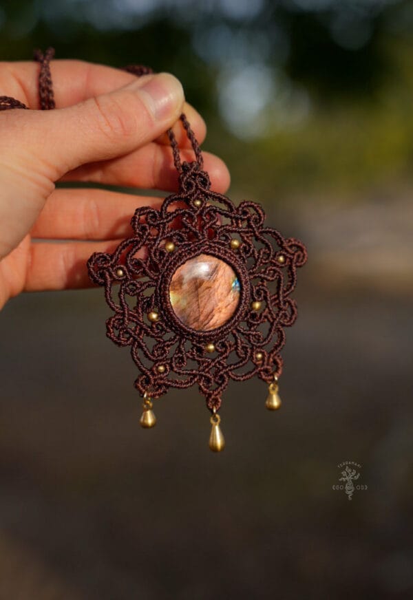 Solana Labradorite mandala necklace