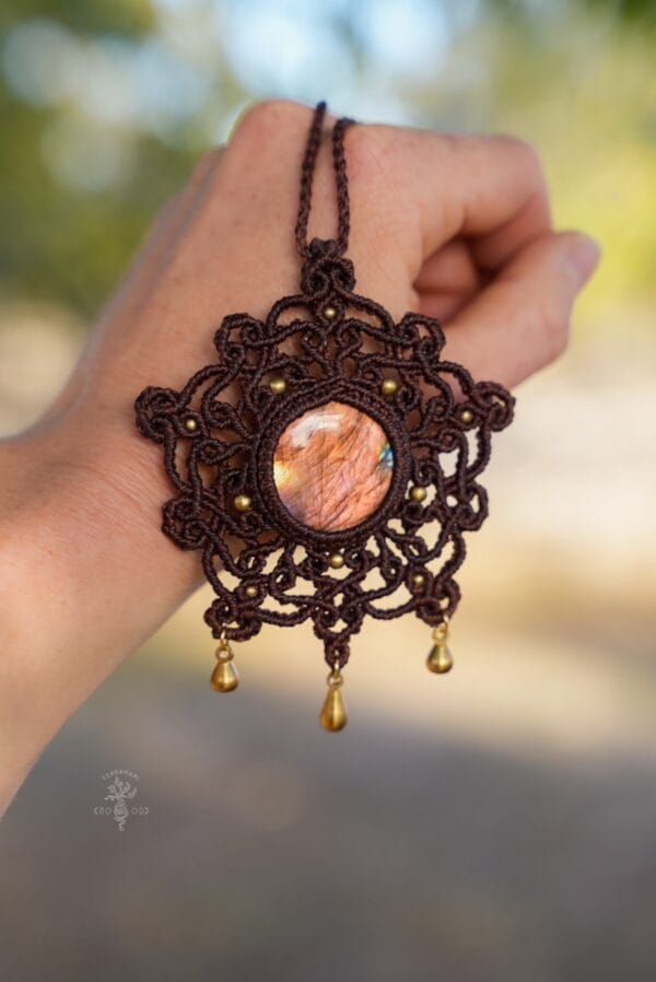 labradorite mandala necklace